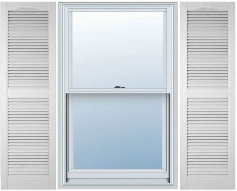 Photo 1 of Ekena Millwork LL1S12X08000WH Lifetime Vinyl Standard Shutter (Per Pair), 12"W x 80"H, White

