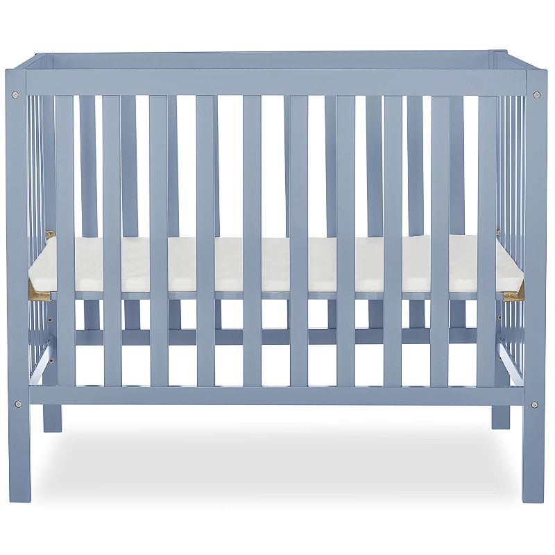 Photo 1 of Dream On Me, Edgewood 4-in-1 Convertible Mini Crib, Dusty Blue
