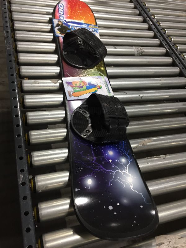 Photo 1 of Emsco Group ESP 110 cm Freeride Snowboard - Adjustable Bindings - for Beginners and Experienced Riders, Graphic
