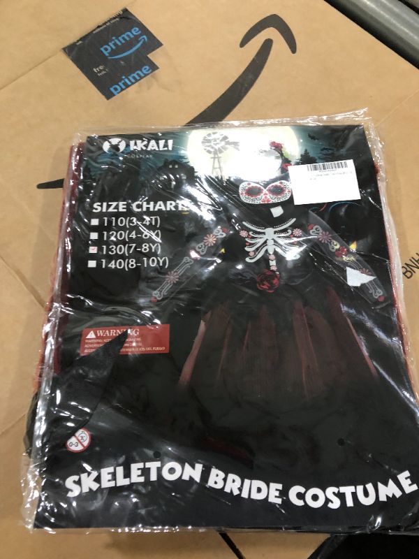 Photo 1 of IKALI Skeleton Costumes, Halloween Scary Fancy Dress Up, Zombie/Ghost Outfit for World Book Day, Carnival Party 7-8 Years