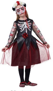 Photo 1 of IKALI Skeleton Costumes, Halloween Scary Fancy Dress Up, Zombie/Ghost Outfit for World Book Day, Carnival Party 7-8 Years