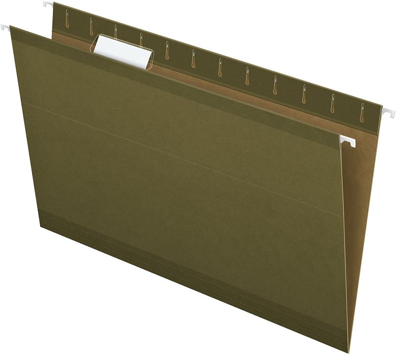 Photo 1 of Pendaflex Reinforced Hanging Folders, Legal Size, Standard Green, 1/5 Cut, 25/BX (4153 1/5)