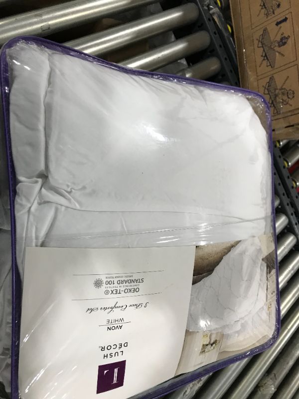 Photo 1 of Lush Decor Avon Comforter Set, White, King