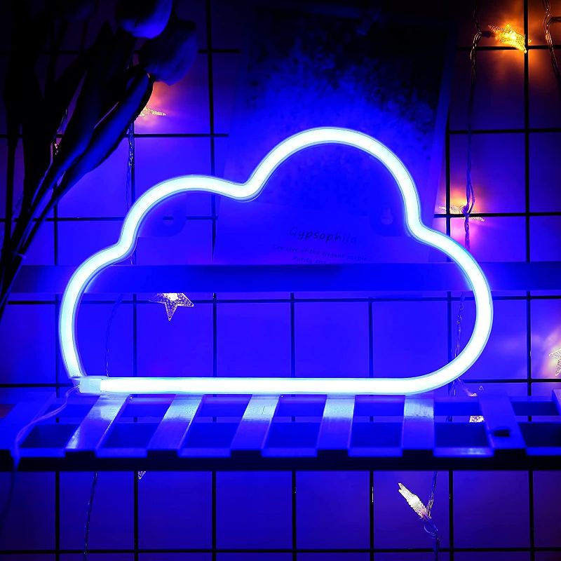 Photo 1 of Cloud Neon Sign for Wall Decor Neon Sign USB or Battery Operated Neon Sign Decor for Bedroom Gaming Room Kids Room Christmas Party