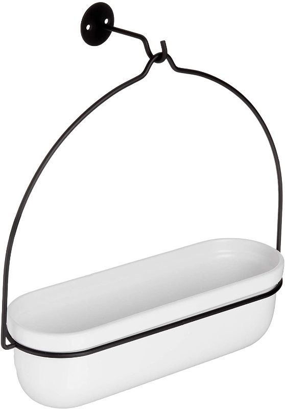 Photo 1 of Amazon Basics Hanging Planter, Oval - White/Black