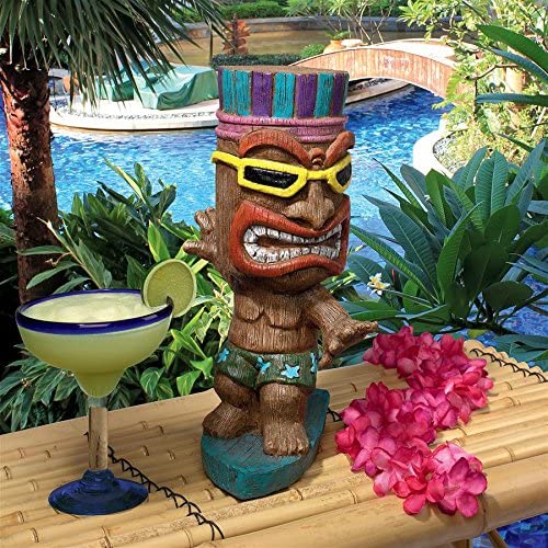 Photo 1 of Design Toscano AL60180 Kahuna Tiki Surfer Dude Garden Statue, Full Color Finish