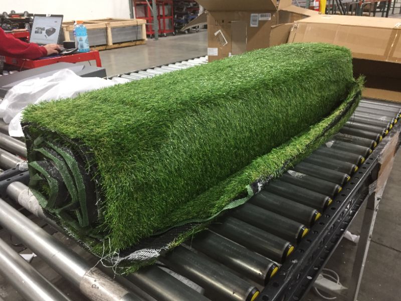 Photo 2 of Artificial Grass Turf 1.38" Custom Sizes,5FTX10FT Fake Grass Indoor/Outdoor Rug Synthetic Lawn Carpet,Faux Grass Landscape for Décor,Astroturf for Dogs with Drain Holes
