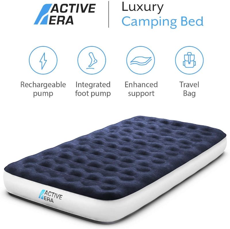 Photo 1 of Active Era Luxury Camping Air Mattress with Built in Pump - Twin Air Mattress with USB Rechargeable Pump, Travel Bag - Single Air Mattress for Tent Camping
