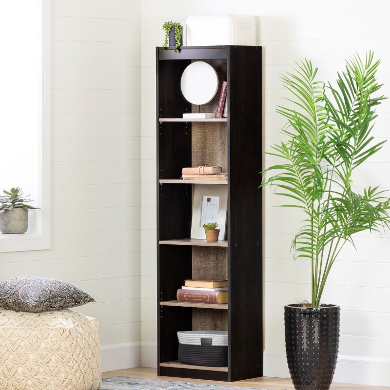 Photo 1 of Axess - 5-Shelf Narrow Bookcase...Oak colo r...
