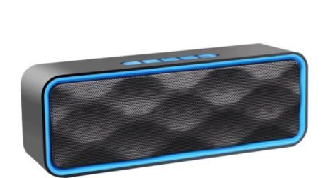 Photo 1 of Portable Bluetooth Speaker, TWS Bluetooth 5.0 Wireless Speaker with 3D Stereo Hi-Fi Bass, Built-in 1500 MAh Battery Blue
