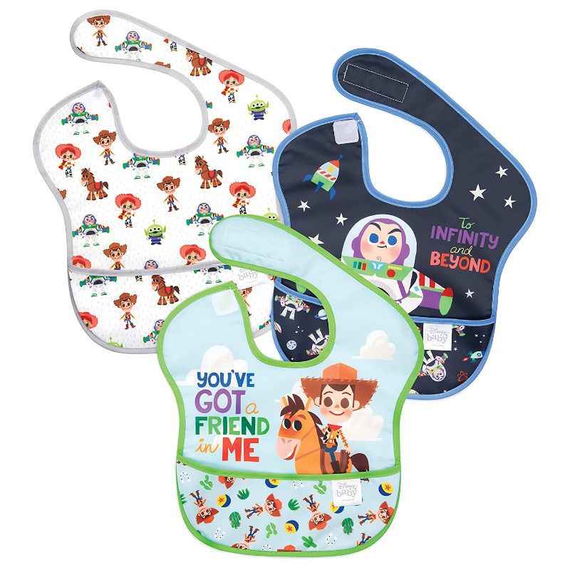 Photo 1 of Bumkins SuperBib, Baby Bib, Waterproof Fabric, Fits Babies and Toddlers 6-24 Months - Disney Toy Story (3-Pack)
