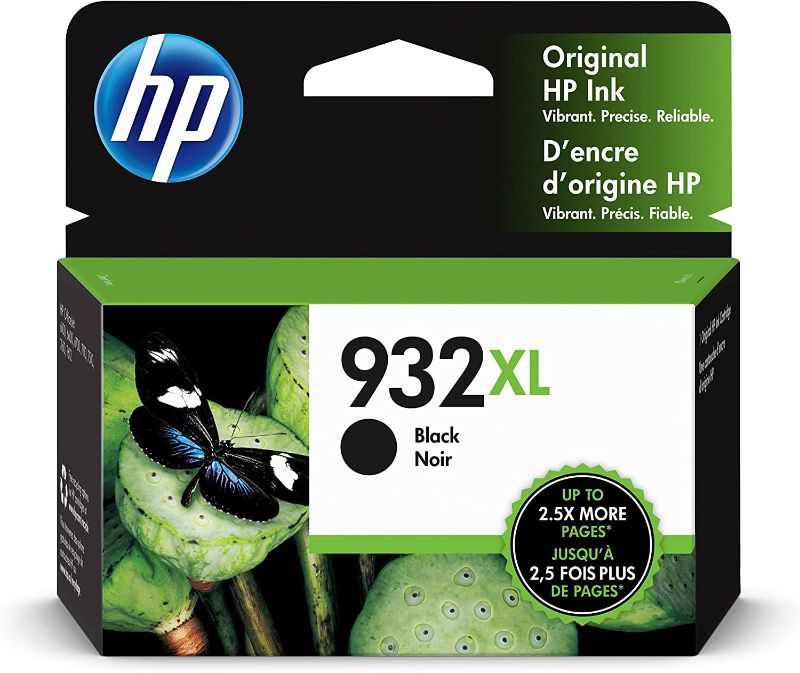 Photo 1 of Original HP 932XL Black High-yield Ink Cartridge | Works with HP OfficeJet 6100, 6600, 6700, 7110, 7510, 7610 Series | CN053AN