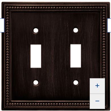 Photo 1 of Brainerd Beaded 2-Gang Standard Toggle Wall Plate, Venetian Bronze