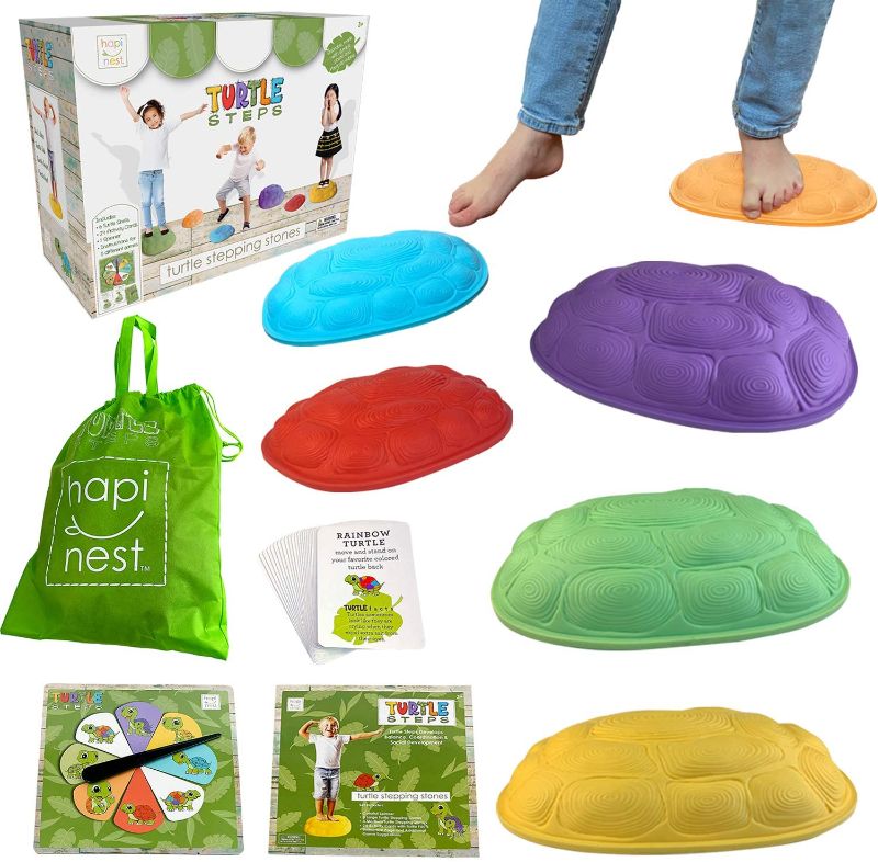 Photo 1 of Hapinest Turtle Steps Balance Stepping Stones Obstacle Course Coordination Game for Kids and Family - Indoor or Outdoor Sensory Play Equipment Toys Toddler Ages 3 4 5 6 7 8 Years and Up