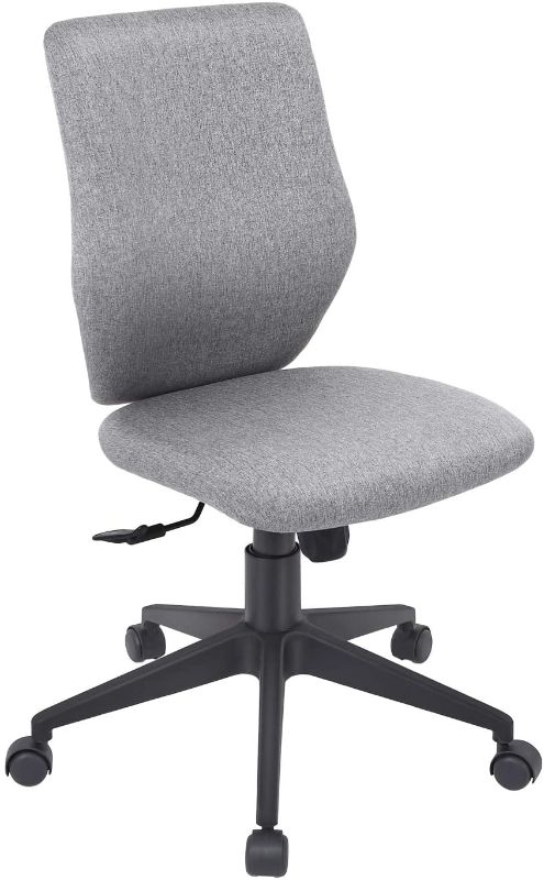 Photo 1 of 2 PACK! Bowthy Armless Office Chair Ergonomic Computer Task Desk Chair Without Arms Mid Back Fabric Swivel Chair (Gray)