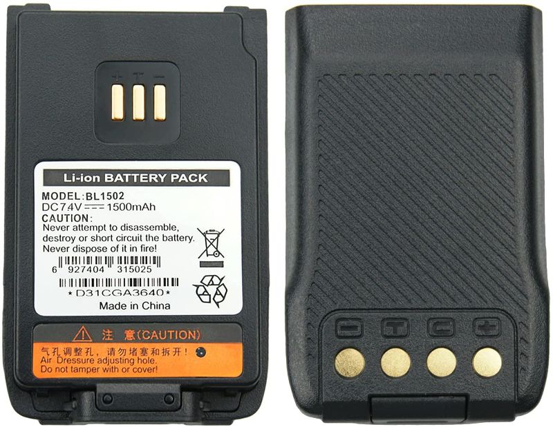 Photo 1 of Hytera BL2010 BL1504 BL1502 Two Way Radio Battery for HYT UL913 PD562 PD502 PD682G 1500mAh Li-ion Replacement Battery