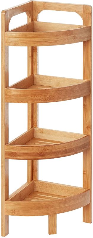 Photo 1 of 31.5" 4 Tier Bamboo Corner Storage Shelf By Trademark Innovations
