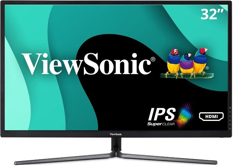 Photo 1 of ViewSonic VX3211-2K-MHD 32 Inch IPS WQHD 1440p Monitor with 99% sRGB Color Coverage HDMI VGA and DisplayPort,Black
