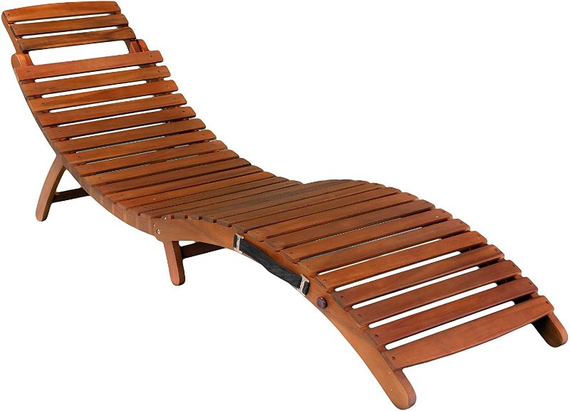 Photo 1 of Christopher Knight Home Lahaina Wood Outdoor Chaise Lounge, Natural Yellow
