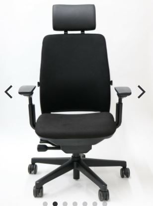 Photo 1 of Steelcase Amia Chair With Headrest Fully Adjustable Model Black Fabric
