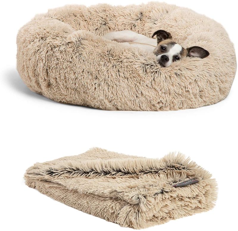 Photo 1 of Best Friends by Sheri The Original Calming Donut Cat and Dog Bed in Shag or Lux Fur, Machine Washable, High Bolster, Multiple Sizes S-XL
