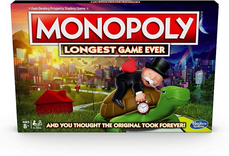 Photo 1 of MONOPOLY Longest Game Ever, Classic Gameplay with Extended Play; Board Game (Amazon Exclusive) for Ages 8 & Up
