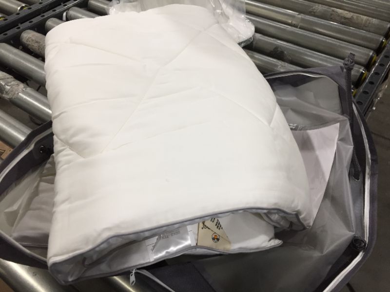 Photo 1 of Woolino Premium Australian Washable Wool Comforter, Mid-Weight Wool Fill 17.6oz Crib Wool Duvet Quilt Kids Blanket, Crib/Toddler Bed Size 37"x51"
