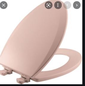 Photo 1 of Bemis Lift-Off Venetian Pink Wood Elongated Toilet Seat
