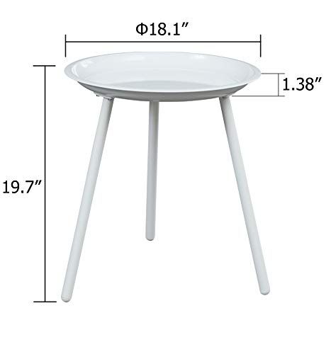 Photo 1 of EKNITEY Round End Table, Metal Side Table, Small Coffee Table, Nightstand for Living Room, Bedroom, Office, Easy Assembly