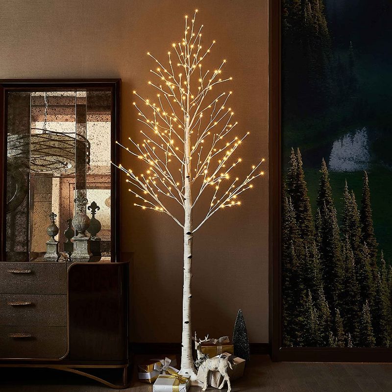 Photo 1 of Hairui Pre Lit Birch Tree 8FT 240L for Christmas Festival Thanksgiving Wedding Party Decorations Indoor Outdoor Use