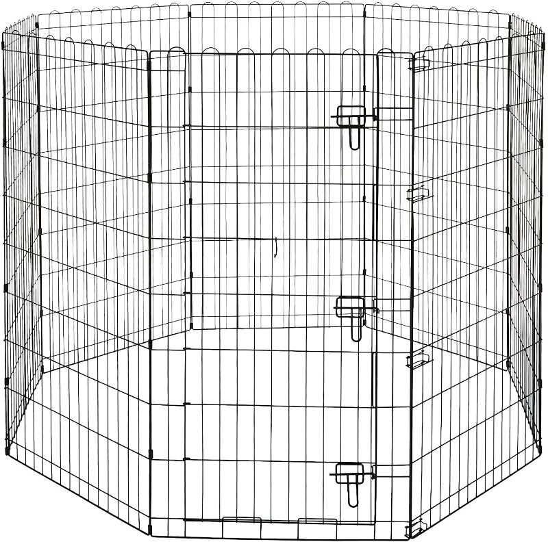 Photo 1 of Amazon Basics Foldable Metal Dog and Pet Exercise Playpen, XS to L Size, With or Without Door