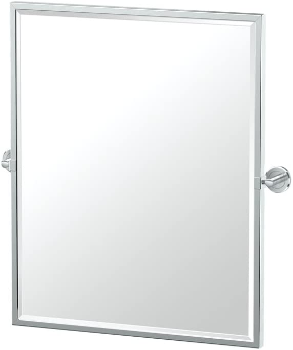 Photo 1 of Gatco 4249FSM Latitude II Small Framed Rectangle Pivot Mirror, 25 Inch, Chrome