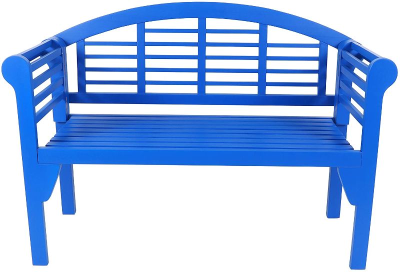 Photo 1 of Décor Therapy FR9471 Terra Wood Outdoor Bench, Snorkel Blue