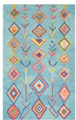 Photo 1 of nuLOOM Belini Moroccan Southwestern Symbols Turquoise 3 ft. x 5 ft. Area Rug