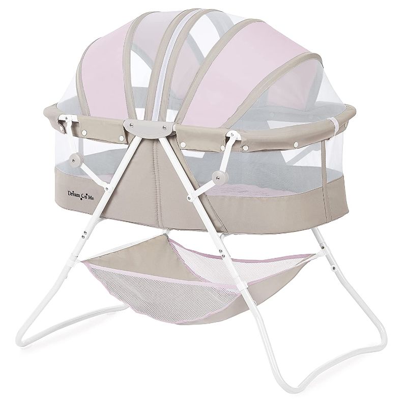 Photo 1 of Dream On Me Karley Bassinet in Grey and Pink

