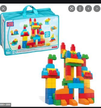 Photo 1 of Mega Bloks First Builders Deluxe Building Bag with Big Building Blocks, Building Toys for Toddlers (150 Pieces)
