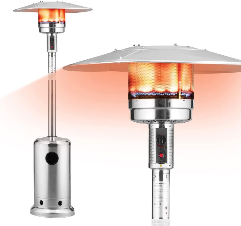 Photo 1 of 46,000 BTU Propane Patio Heater, GDY Outdoor Heaters with Wheels and Rain Cover for Commercial, Residential Use
