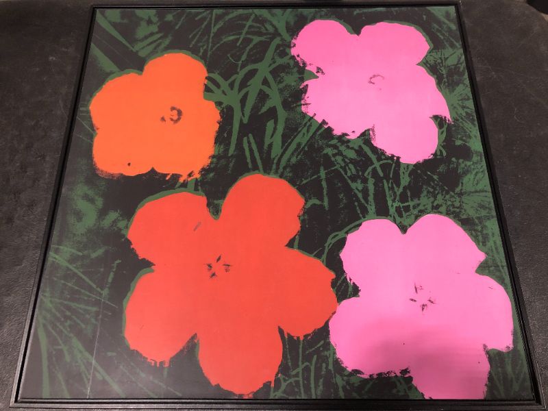 Photo 1 of Andy Warhol Design 4 Flowers  36H X 36W Inches Framed in Black