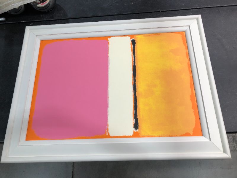 Photo 1 of 31x42 inch White Framed Orange and Pink painting