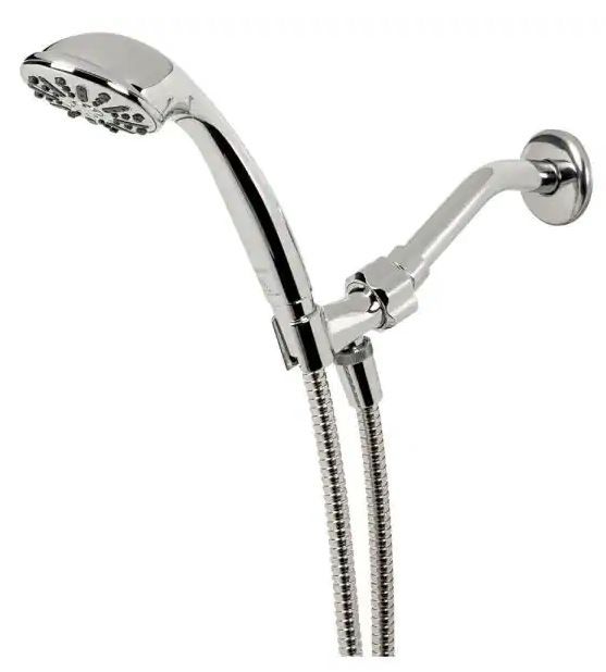 Photo 1 of 1-Spray 3.3 in. Single Wall Mount Handheld Shower Head in Chrome