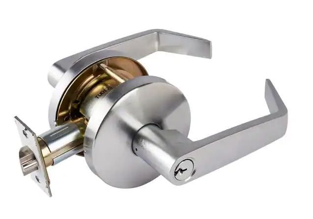 Photo 1 of Commercial 2-3/4 in. Satin Chrome Heavy-Duty Keyed Entry Door Lever