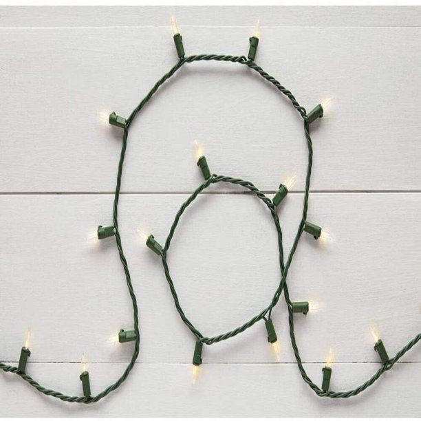 Photo 1 of Home Accents Holiday 29.5 ft. 100-Light LED Mini Warm White String Light with Green Wire Set of 3