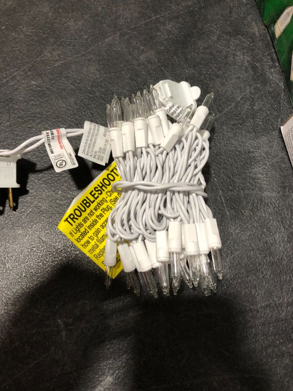 Photo 3 of 50 Clear Mini Christmas Light Set, 10ft White Wire Set of 6