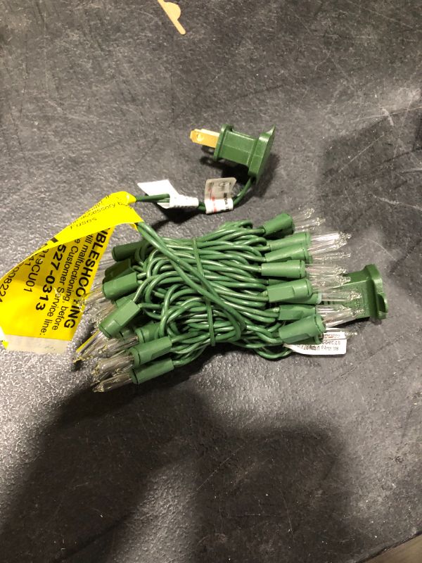 Photo 3 of 50-Count Clear Mini Christmas Light Set, 10.2 ft Green Wire