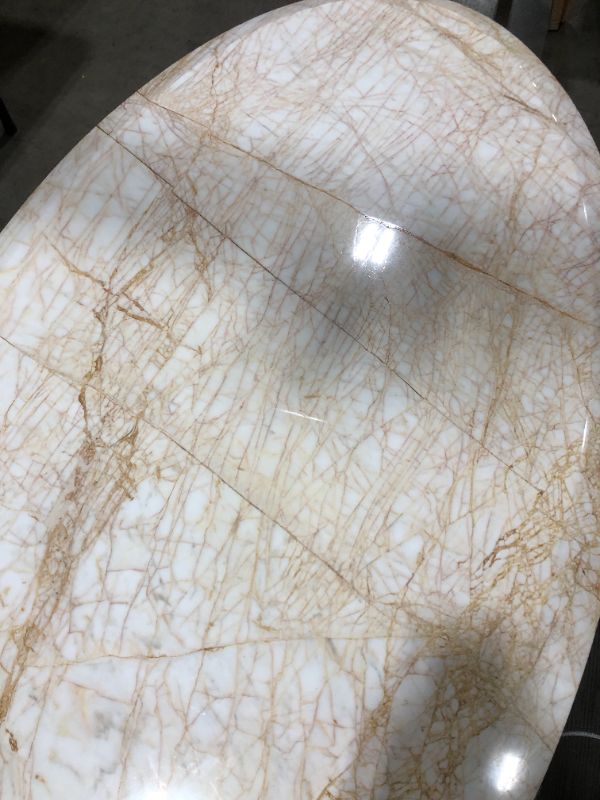 Photo 4 of FAUX MARBLE AND LEATHER CREME COLORED CROCODILE PRINT VINYL 54L X 30W X 16H