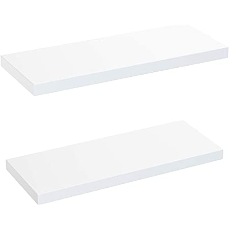 Photo 1 of AMADA HOMEFURNISHING Floating Shelves White, Wall Shelf 24 Inch Large for Living Room/Bedroom/Bathroom/Kitchen Storage & Decor, Set of 2-AMFS06
