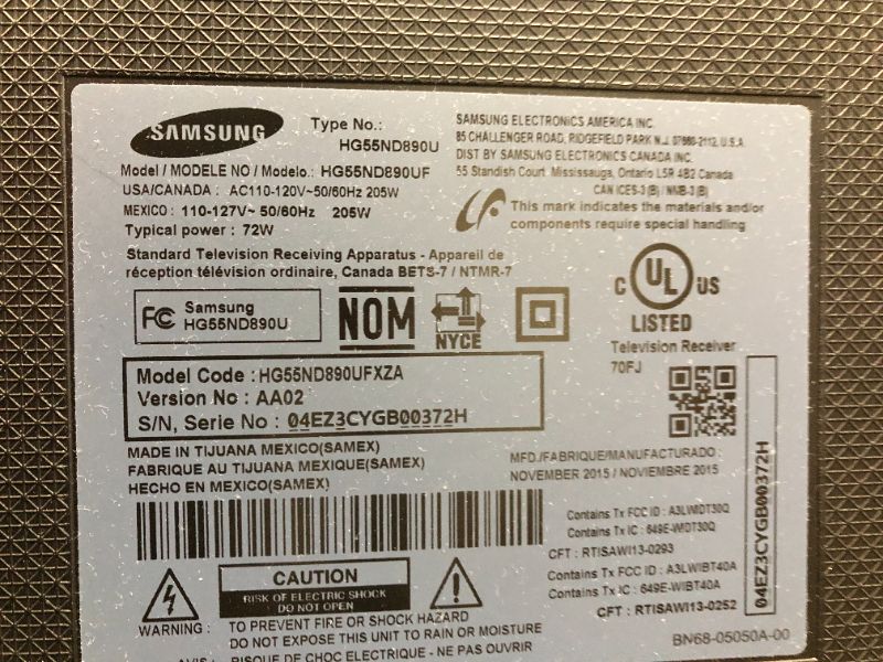 Photo 5 of SAMSUNG 55IN 2015 MODEL HG55ND890UF