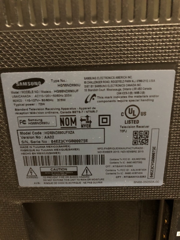 Photo 4 of SAMSUNG 55IN 2015 MODEL HG55ND890UF