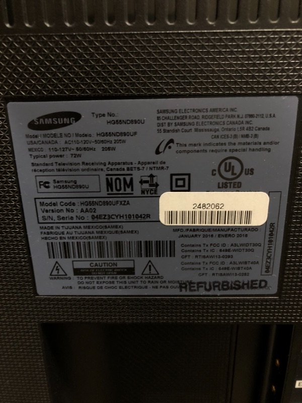 Photo 5 of SAMSUNG 55IN 2015 MODEL HG55ND890UF