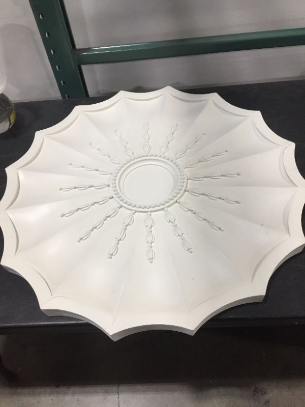 Photo 2 of Decorative Plaster Ceiling Rose Approx 30 Inch Diameter White In Color